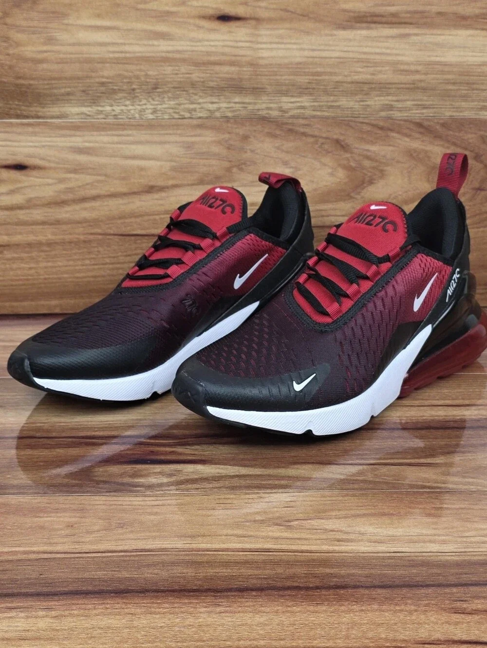 Nike Air Max 270 (GS) Gym Red/Black/White Size 6.5Y/Womens Sz 8 New (943345 603)